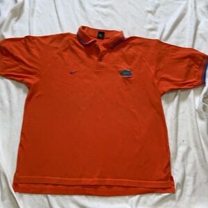 Nike GATORS university of FLORIDA FOOTBALL sports pique polo shirt orange blue